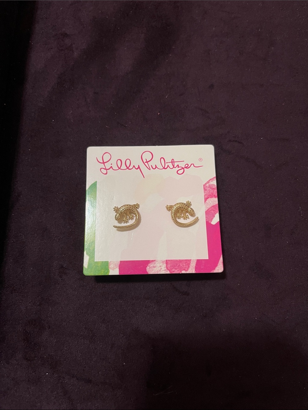 Lilly Pulitzer leaping lizards earrings NWT